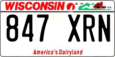 WI license plate 847XRN