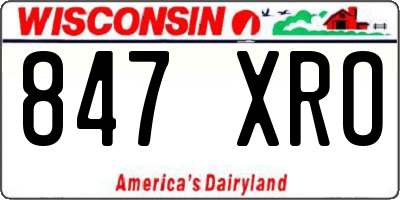 WI license plate 847XRO