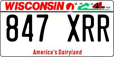 WI license plate 847XRR