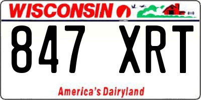 WI license plate 847XRT