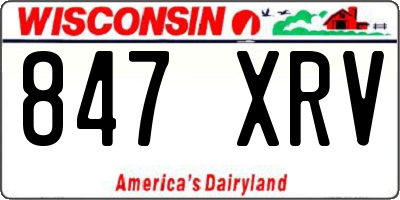 WI license plate 847XRV