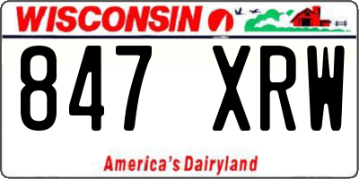WI license plate 847XRW