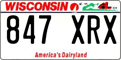 WI license plate 847XRX