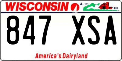 WI license plate 847XSA