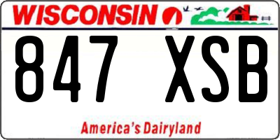WI license plate 847XSB