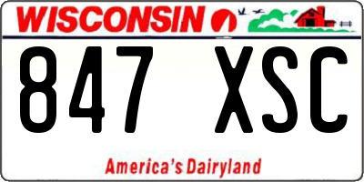 WI license plate 847XSC
