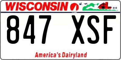 WI license plate 847XSF