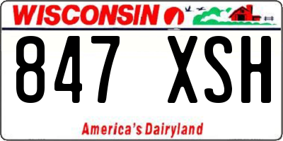 WI license plate 847XSH