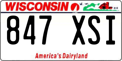 WI license plate 847XSI