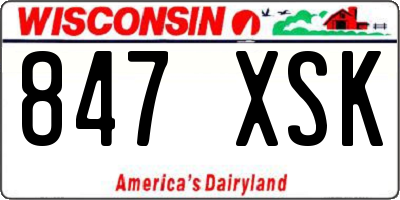 WI license plate 847XSK