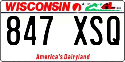 WI license plate 847XSQ