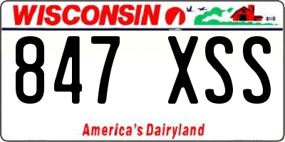 WI license plate 847XSS