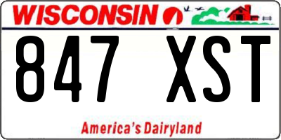 WI license plate 847XST