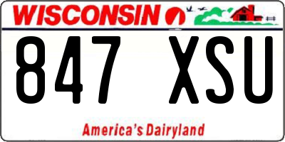 WI license plate 847XSU