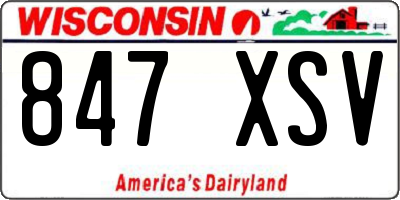 WI license plate 847XSV