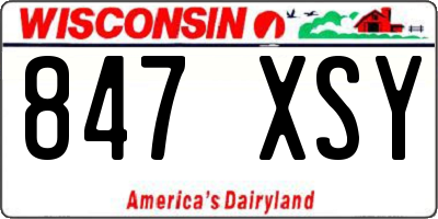 WI license plate 847XSY