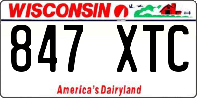 WI license plate 847XTC