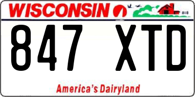 WI license plate 847XTD
