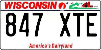 WI license plate 847XTE