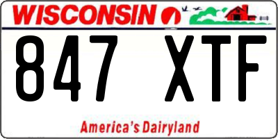 WI license plate 847XTF