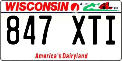 WI license plate 847XTI
