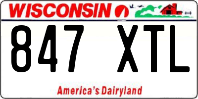 WI license plate 847XTL
