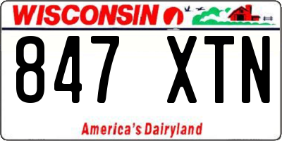 WI license plate 847XTN