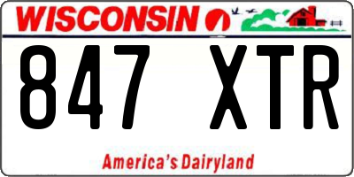 WI license plate 847XTR
