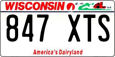 WI license plate 847XTS