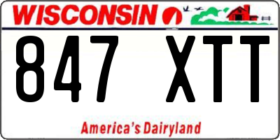 WI license plate 847XTT