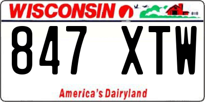 WI license plate 847XTW