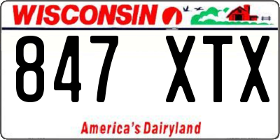 WI license plate 847XTX