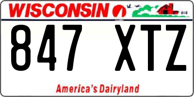 WI license plate 847XTZ