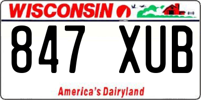WI license plate 847XUB