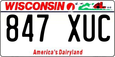 WI license plate 847XUC