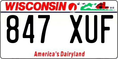 WI license plate 847XUF