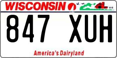 WI license plate 847XUH