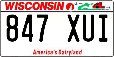 WI license plate 847XUI