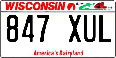 WI license plate 847XUL