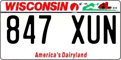 WI license plate 847XUN