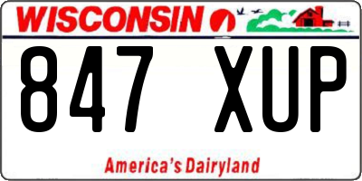WI license plate 847XUP