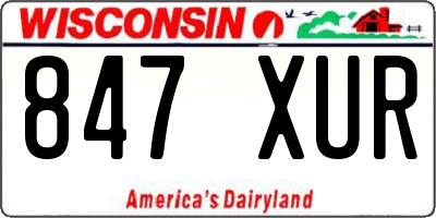 WI license plate 847XUR
