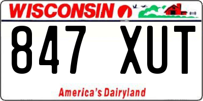 WI license plate 847XUT