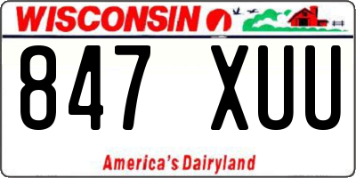 WI license plate 847XUU