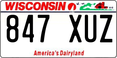 WI license plate 847XUZ