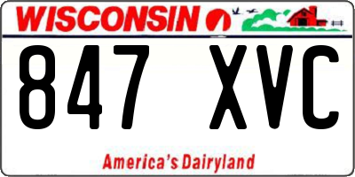 WI license plate 847XVC