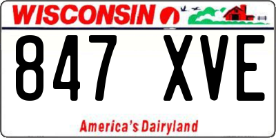 WI license plate 847XVE