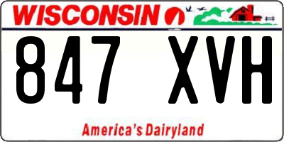 WI license plate 847XVH