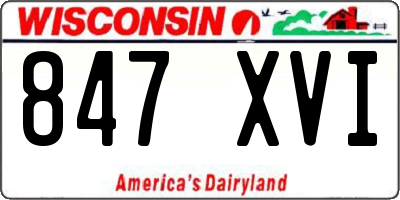 WI license plate 847XVI