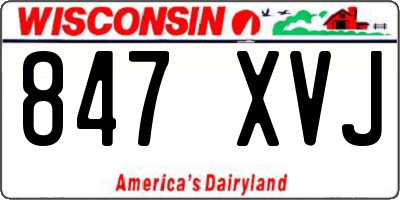 WI license plate 847XVJ